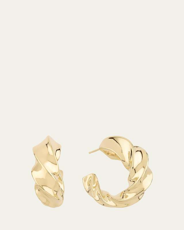 Wide Twisted Hollow Hoop Earrings